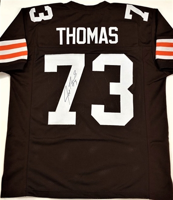  Cleveland Joe Thomas Signed Brown Jersey w/4-Inscriptions -  Schwartz Authenticated : Sports & Outdoors