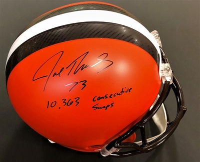 JOE THOMAS signed (CLEVELAND BROWNS) mini football helmet