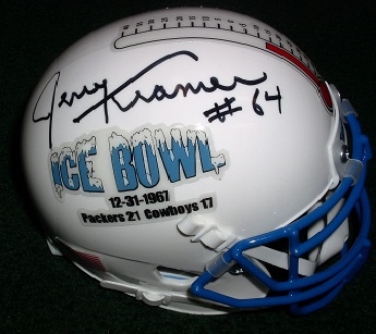 Jerry Kramer Autograph ''Ice Bow'' Mini Helmet